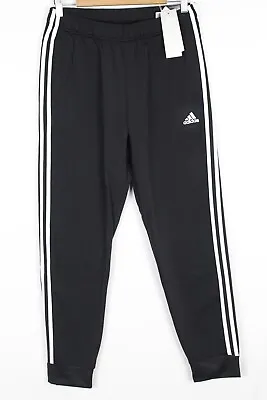 Adidas Essentials Men's Track Pants Tapered Warm Up 3-Stripes Black White H46105 • $29.74
