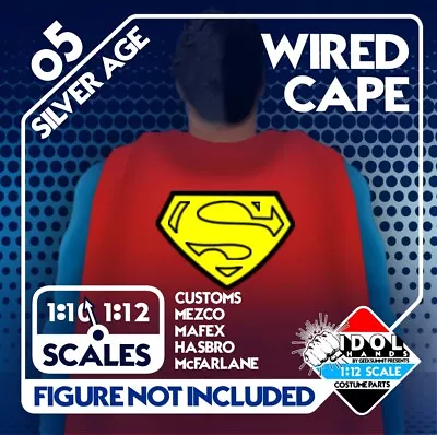 05 Silver Age Superman Wired Cape 1:12 Mezco For VToys Zero BMS IDOL HANDS • $15