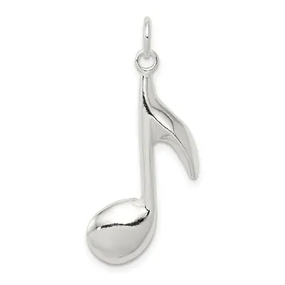 925 Sterling Silver Music Note Charm Pendant 1.06 Inch • $17.71