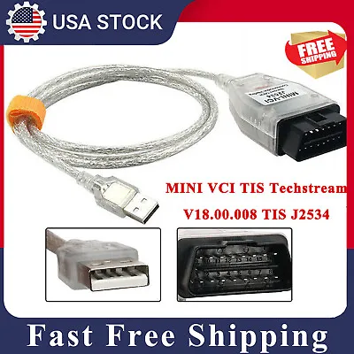 MINI VCI TIS Techstream V18.00.008 TIS J2534 For Toyota Inspection Cable New • $26.99