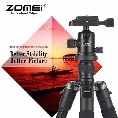 ZOMEI 62  Portable Q555 Aluminum Tripod Ball Head Stand For Canon DSLR Camera • £44.39