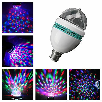 LED Multi Coloured Rotating Disco Light Bulb Projector  Bayonet Party Lamp KTV • £6.99