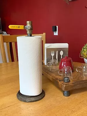 Industrial Style Paper Towel Holder - Steampunk Paper Towel Stand With Shut O... • $62.65