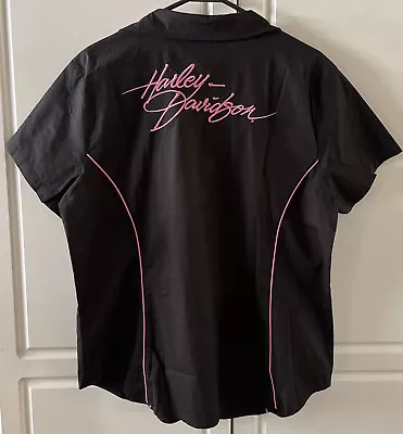 Harley Davidson Pink Label Women’s 1W 1/4 Zip Garage Shirt-Embroidered Logo-NWOT • $29.95