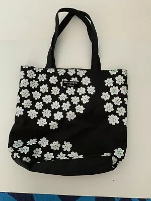 Marimekko For Clinique Tote Bag Black White Green Floral Flowers White Lining • $19.99