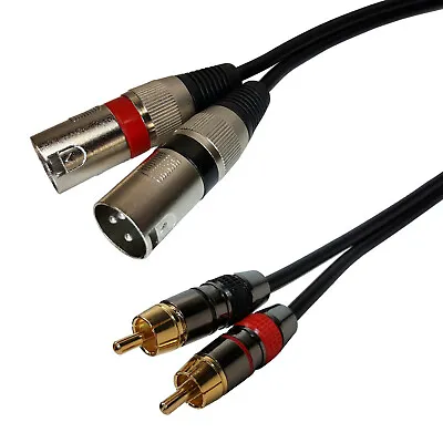 6ft Pro Audio Dual XLR Male To 2-RCA Male Stereo Plug Shielded Patch Cable Cord • $9.95