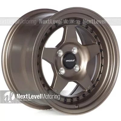 Circuit CP26 15x8 4-100 +25 Matte Flat Bronze Wheels Fits Mazda Miata MX-5 NA NB • $519.99