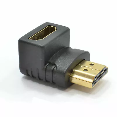 Slimline HDMI Male To Female Right Angled Adapter 90 Degrees Black • £2.82