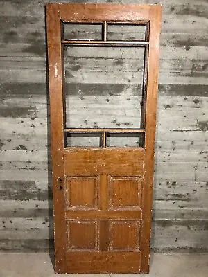 Vintage Oak Wood French Door (Church/School House) /w No Glass 5 Lite 31x82 • $849.81