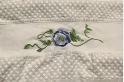 Laura Ashley White  Pure Cotton Hand Towel  Embroidered 17 X 36 Inches Beautiful • £7.99