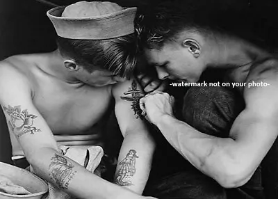 Sexy Vintage Sailor Navy Tattoo PHOTO Sexy Men Tattoo Parlor Artist World War 2 • $5.78