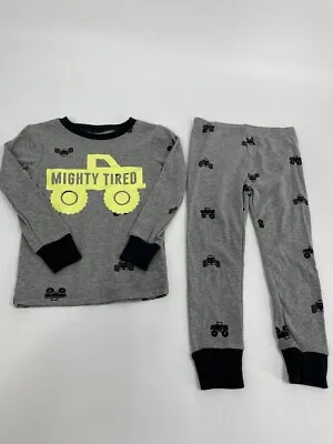 Carter's Boys Monster Truck Pajama Set Snug Fit Long Sleeve Gray • $15