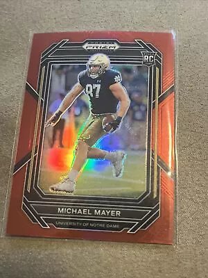 Michael Mayer 2023 Prizm Draft Picks Red  #155 Notre Dame Rookie SP /299 D35 • $3