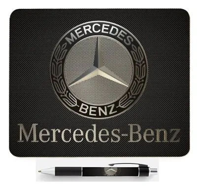 Matching Premium Mouse Pad & Ballpoint Pen Set Mercedes Benz Rubber Fabric  NEW  • $30