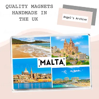 Malta ✳ Europe ✳ Souvenir Tourist Holiday ✳ Large Fridge Magnet ✳ Great Gift • £3.75