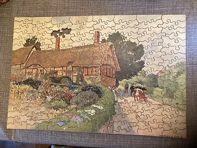 Vintage GWR Chad Valley 150 Piece Wooden Jigsaw Puzzle Anne Hathaways Cottage • £9.50