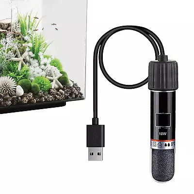 10W Mini Aquarium Fish Tank Heater USB Heating Rod Thermostat Heater Submersible • $11.13