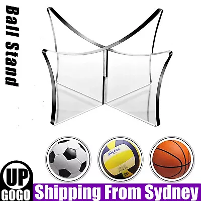 Clear Acrylic Ball Stand Holder Display Rugby Basketball Football Soccer New AU  • $6.39