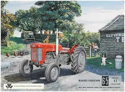 Massey Ferguson 65 Red Tractor Metal Wall Sign • £26.99