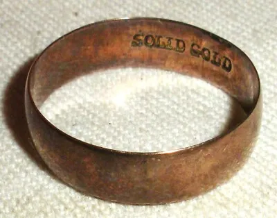 ANTIQUE 10K  SOLID GOLD  WEDDING BAND RING SIZE 8 3/4 GREAT ORIGINAL PATINA Tuvi • $250