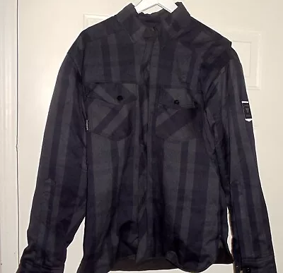 New~SHIMA RENEGADE MEN 2 Motorcycle Shirt/Flannel Jacket Armored Plaid. Sz Large • $75