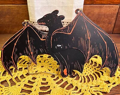 RARE Antique Vintage Halloween Mechanical Bat Diecut Decoration Beistle 1920s!! • $162.50