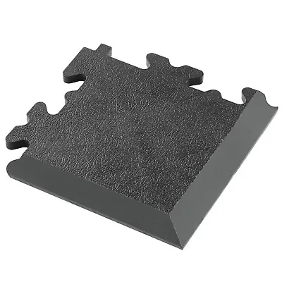 Graphite Klikflor Corner Ramp - Interlocking Workshop Gym PVC Floor Tile • £4.50