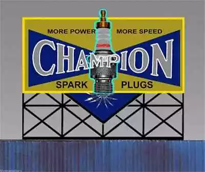 Miller Engineering ~ HO & O ~ Champion Spark Plug Neon Animated Billboard ~ 5071 • $39.97