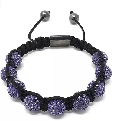 £9.99 • Buy Shimla Women Crystal Bracelet Purple Small 9 Beads Adjustable Rrp £75.00