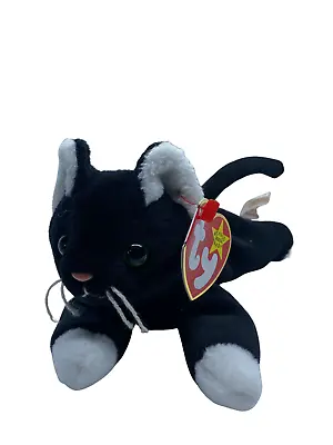 £8.99 • Buy Ty Beanie Babies - ZIP The Black And White Cat Soft Toy / Plush