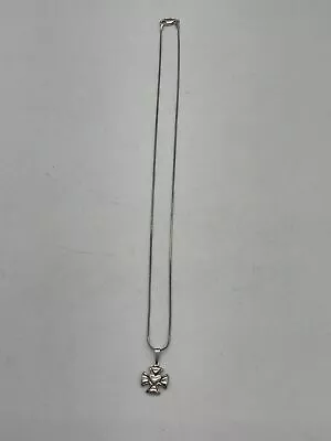 Maltese Cross W/ Heart Sterling Silver 925 Chain 18  Necklace! • $19.99