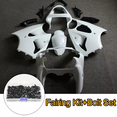 For Kawasaki Ninja ZX6R 636 2000-02 / ZZR600 05-08 Unpainted Fairing Kit + Bolts • $238