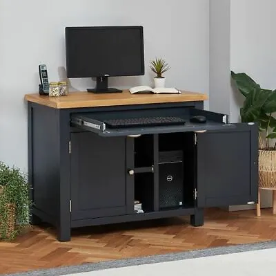 £449 • Buy Cotswold Charcoal Grey Painted Hideaway Computer Desk - FC51