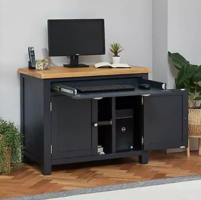 Cotswold Charcoal Grey Painted Hideaway Computer Desk - FC51 • £449