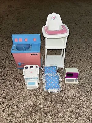 Mattel Barbie Heart Family LOT- Nursery-high Chair-pillows-potty-tv • $33.99