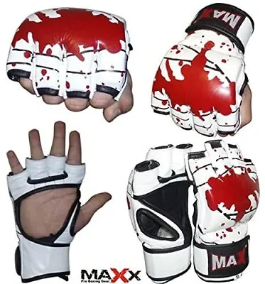 Boxing Mma Ufc Leather Boxing Gloves Grappling Gloves Bag Training Martial Blood • £9.99