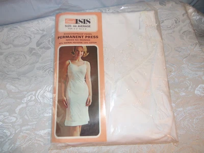 $9.99 • Buy NOS Vintage ISIS Full Slip 44 Average  Permanent Press Shadowproof Panel Grants