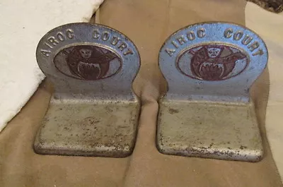 Pair Of Very Old Masonic Cast Iron Bookends Embossed Airoc Court • $103.74