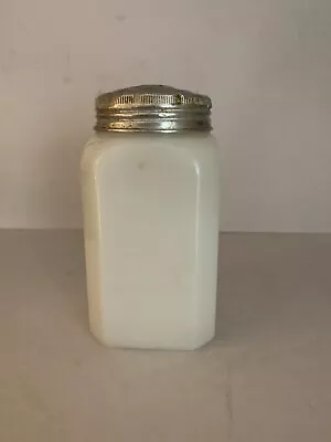 Vintage White Milk Glass Shaker W/ Lid Cinnamon Sugar/Flour Shaker • $9.99
