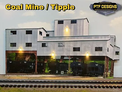 N Scale COAL MINE / TIPPLE - Building Flat W/ LEDs Trackside Industry Walthers • $25.99