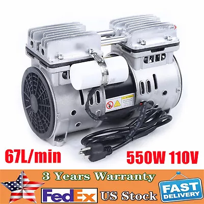 Oilless Diaphragm Vacuum Pump Industrial Oil Free Piston Vacuum Pump 550W • $106.40