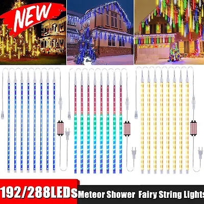 288/192LED Solar Lights Meteor Shower Tree String Light Xmas Party Outdoor Decor • $10.78