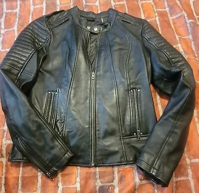 First Classics Authentic Riding Gear Womens Leather Jacket Small Black • $29.99