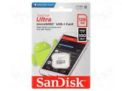 SanDisk Ultra 128GB Micro SD Class 10 MicroSDXC Memory 100MB/s SDSQUNR-128G • $12.99