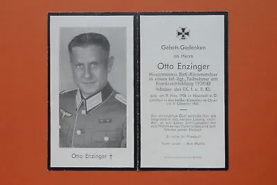 £28 • Buy WW2 German Death Card Officer Captain Battalion Commander EK1 & 2 (Wjasma) 1941
