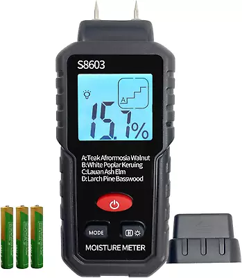 0-99.9% Pin Type Digital Wood Moisture Meter For FirewoodWood Humidity Tester W • $12.08