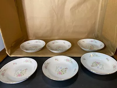 Set Of 6   Vintage Crown Ming Fine China Coupe Soup Bowls   Bird Of Paradise • $30