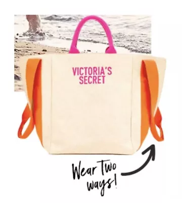 Victoria Secret Bombshell Summer Canvas Beach Weekend Getaway Carryall Bag Tote • $14.99