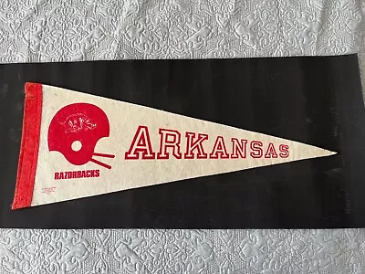 Vintage Arkansas Razorback Pennant With 1960 Era Football Helmet • $15