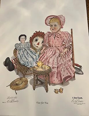 C. DON ENSOR TWO FOR TEA Print 1972 Signed  • $50